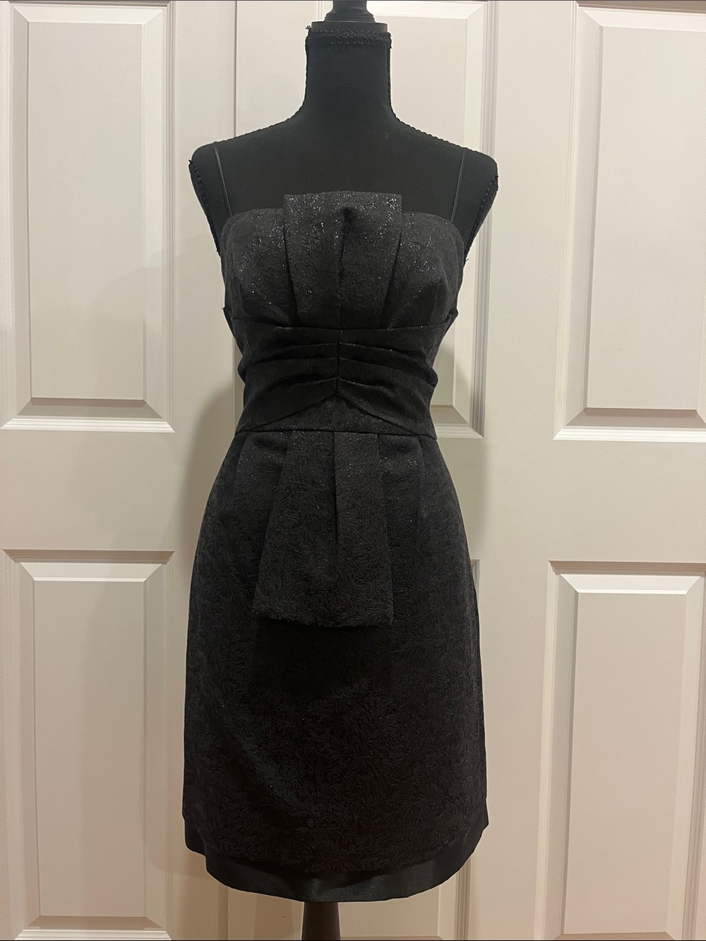 BCBG Paris Cocktail Dress in Black Jacquard